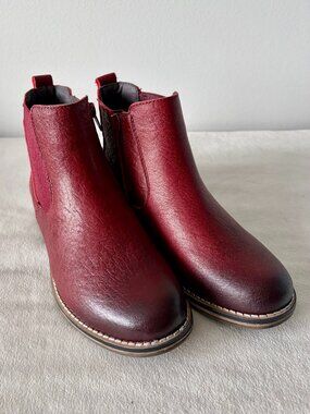 Josef Seibel Burgundy Leather Waterproof Ankle Boots